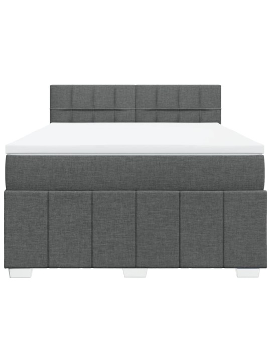 Box spring postel s matrací tmavě šedý 140 x 190 cm textil
