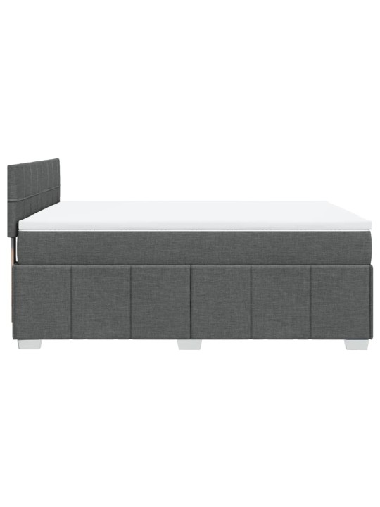 Box spring postel s matrací tmavě šedý 140 x 190 cm textil