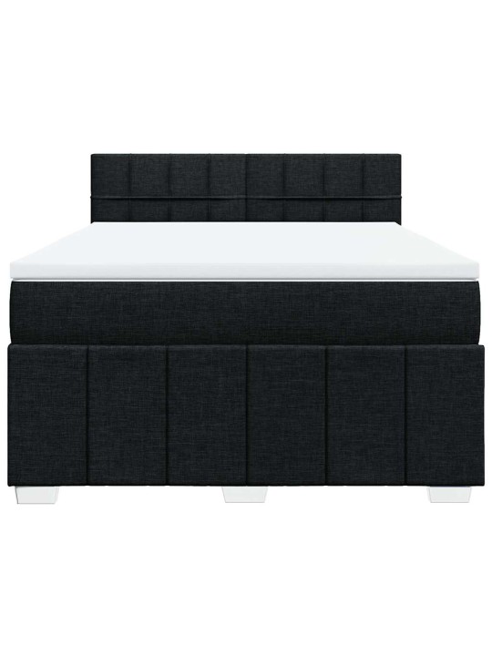 Box spring postel s matrací černá 140 x 190 cm textil