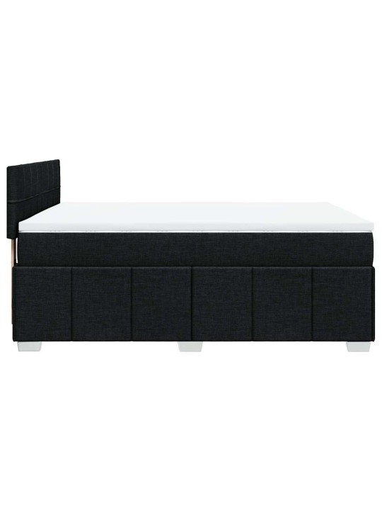 Box spring postel s matrací černá 140 x 190 cm textil