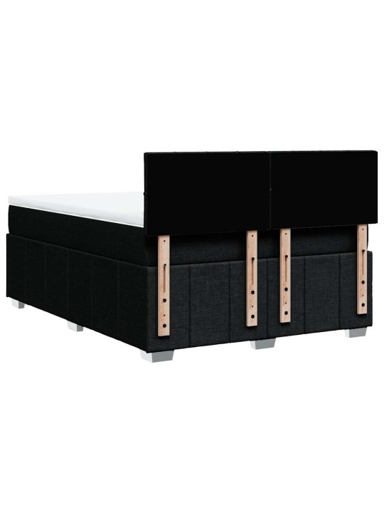 Box spring postel s matrací černá 140 x 190 cm textil