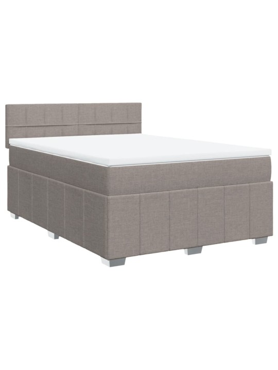 Box spring postel s matrací taupe 140x190 cm textil