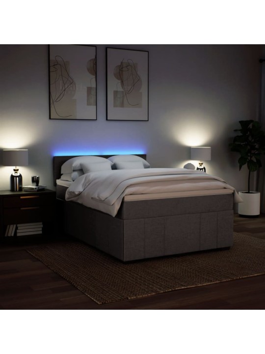 Box spring postel s matrací taupe 140x190 cm textil