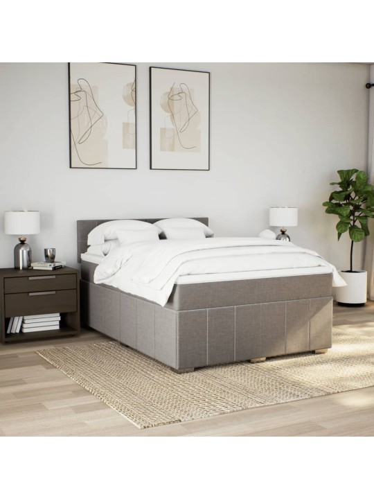 Box spring postel s matrací taupe 140x190 cm textil