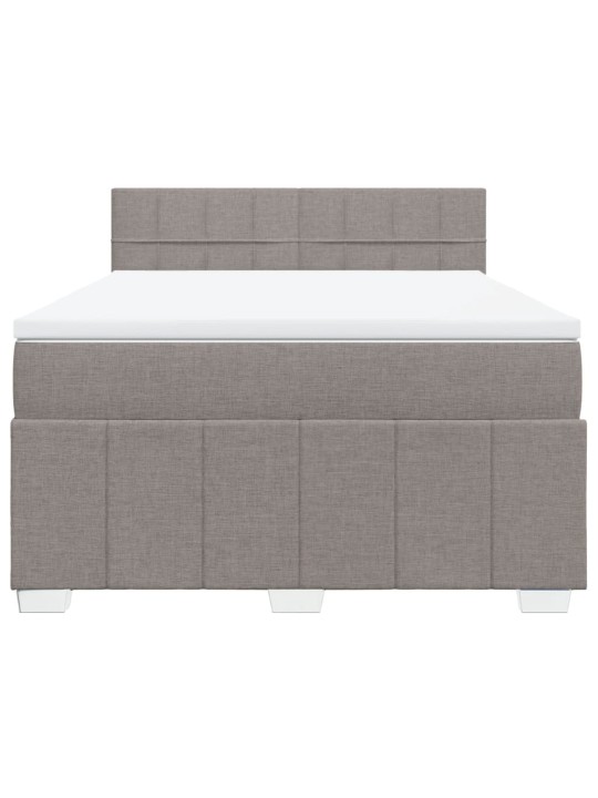 Box spring postel s matrací taupe 140x190 cm textil
