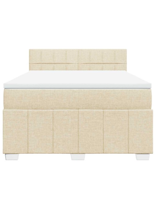 Box spring postel s matrací krémová 140x190 cm textil