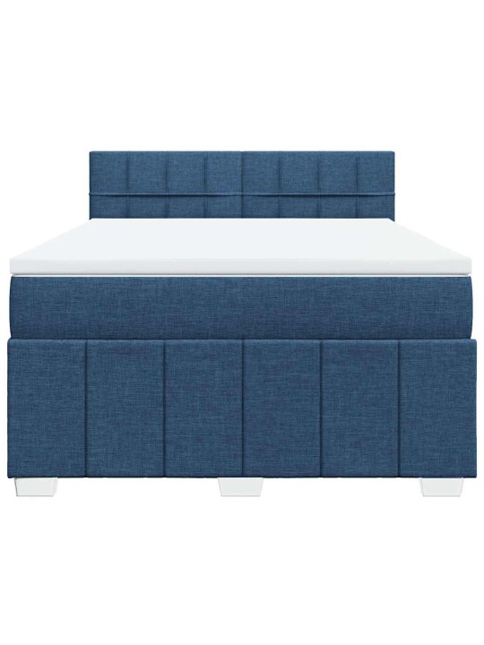 Box spring postel s matrací modrá 140x190 cm textil