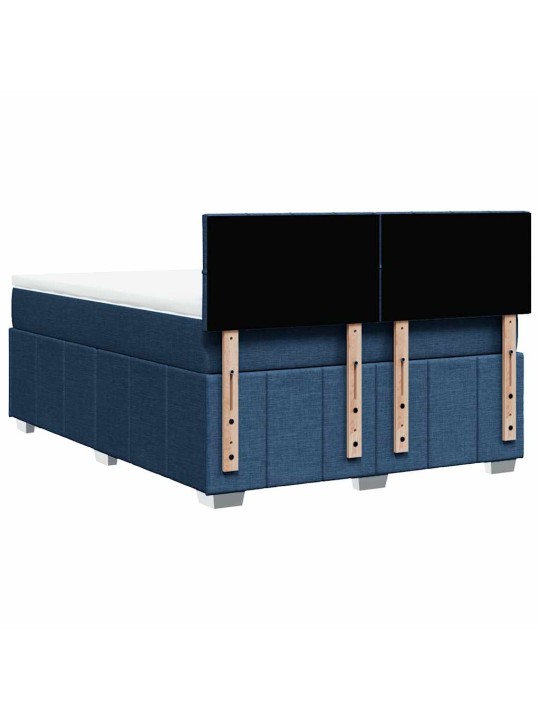 Box spring postel s matrací modrá 140x190 cm textil