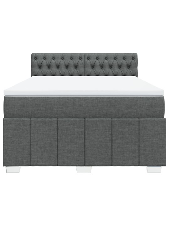 Box spring postel s matrací tmavě šedý 140 x 190 cm textil
