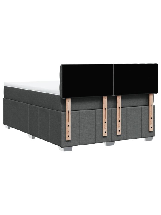 Box spring postel s matrací tmavě šedý 140 x 190 cm textil
