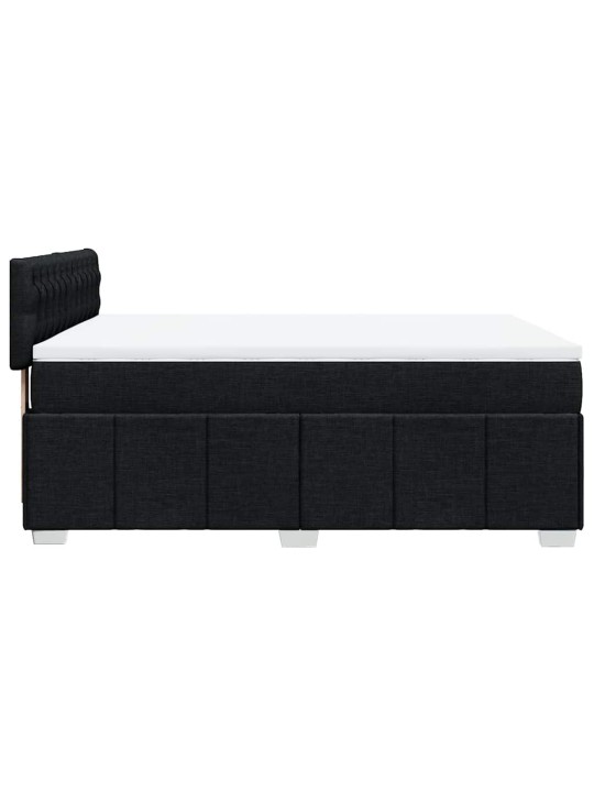 Box spring postel s matrací černá 140 x 190 cm textil