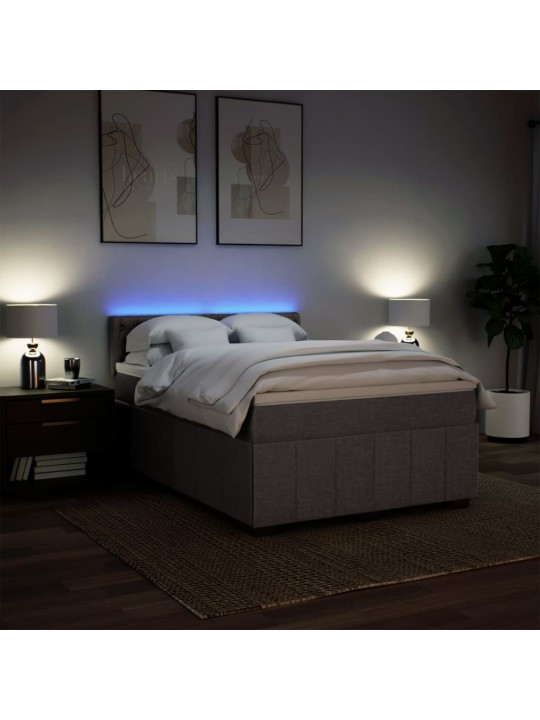 Box spring postel s matrací taupe 140x190 cm textil