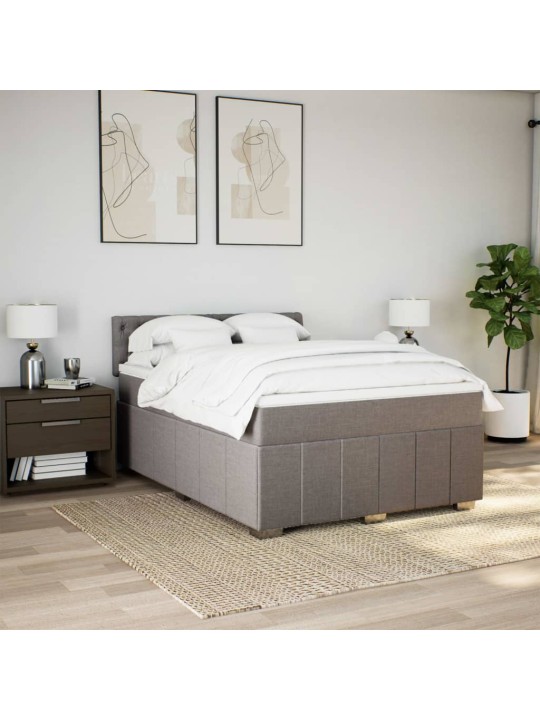 Box spring postel s matrací taupe 140x190 cm textil