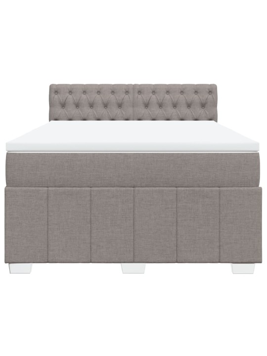 Box spring postel s matrací taupe 140x190 cm textil