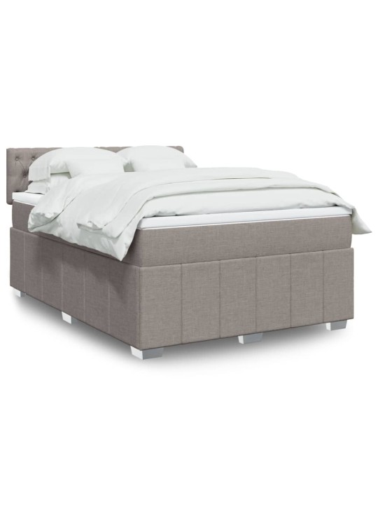 Box spring postel s matrací taupe 140x190 cm textil