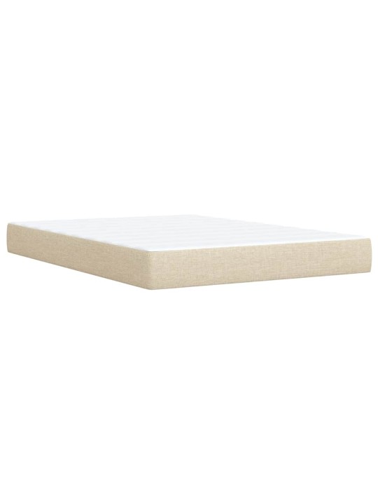 Box spring postel s matrací krémová 140x190 cm textil