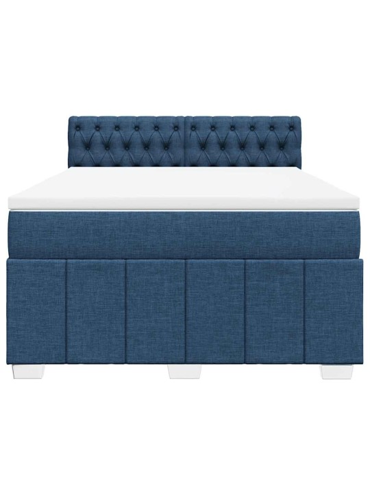 Box spring postel s matrací modrá 140x190 cm textil