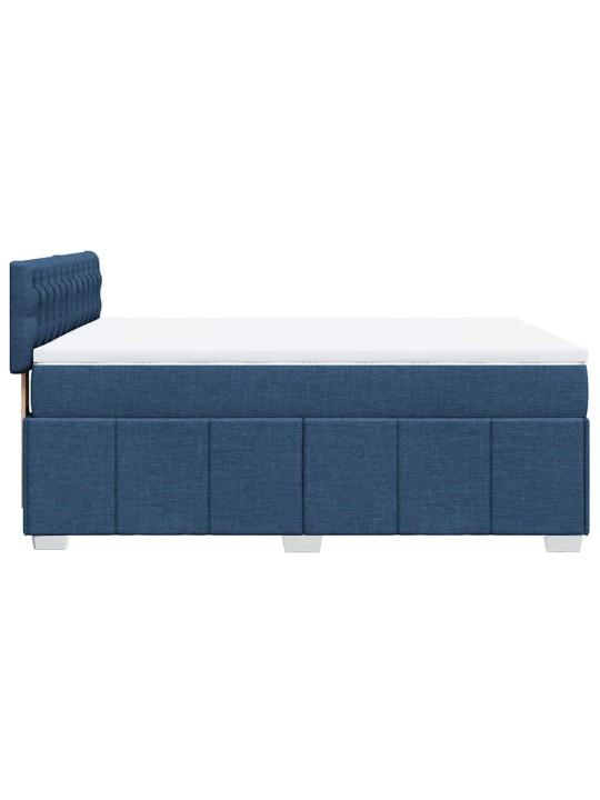 Box spring postel s matrací modrá 140x190 cm textil