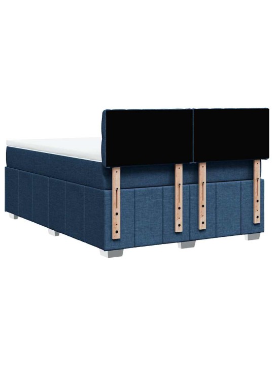 Box spring postel s matrací modrá 140x190 cm textil