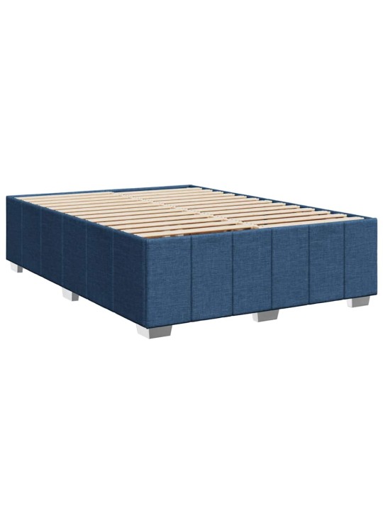 Box spring postel s matrací modrá 140x190 cm textil