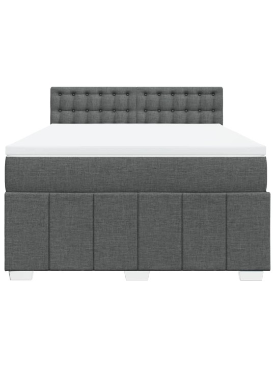 Box spring postel s matrací tmavě šedý 140 x 190 cm textil
