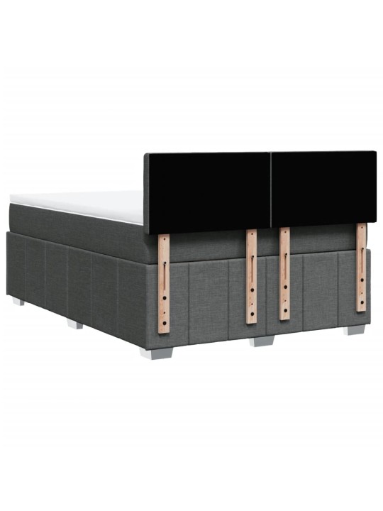 Box spring postel s matrací tmavě šedý 140 x 190 cm textil