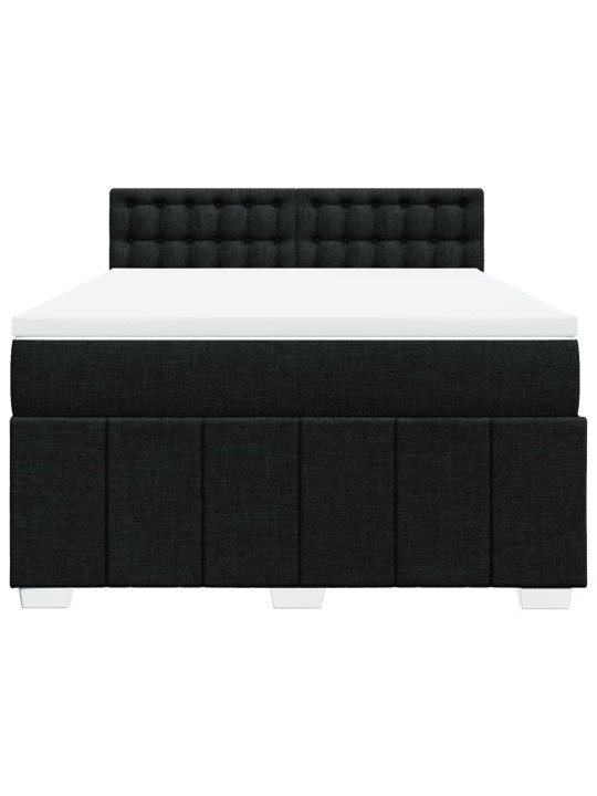 Box spring postel s matrací černá 140 x 190 cm textil