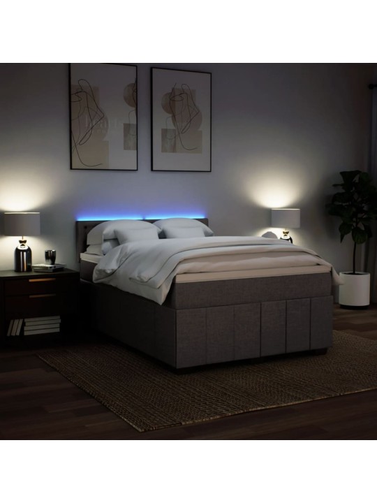 Box spring postel s matrací taupe 140x190 cm textil