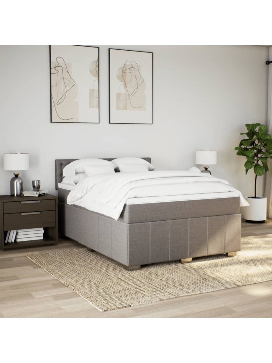 Box spring postel s matrací taupe 140x190 cm textil