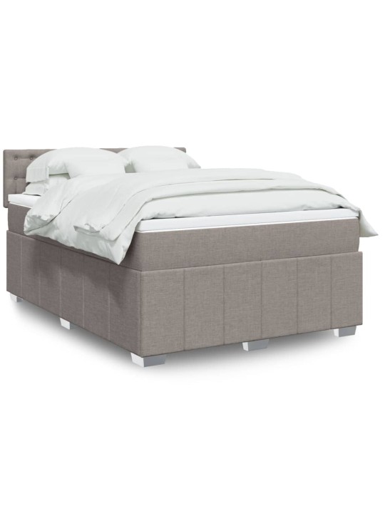 Box spring postel s matrací taupe 140x190 cm textil