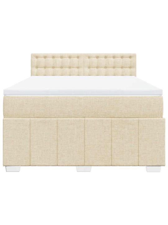 Box spring postel s matrací krémová 140x190 cm textil