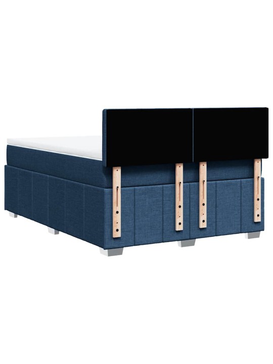 Box spring postel s matrací modrá 140x190 cm textil