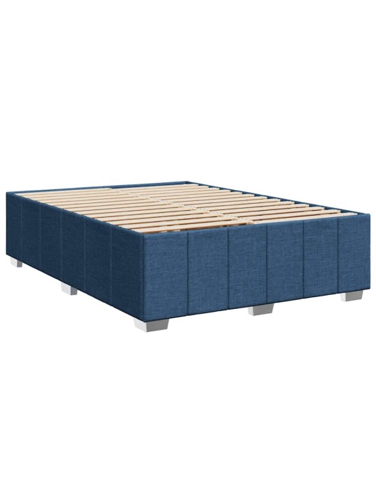 Box spring postel s matrací modrá 140x190 cm textil