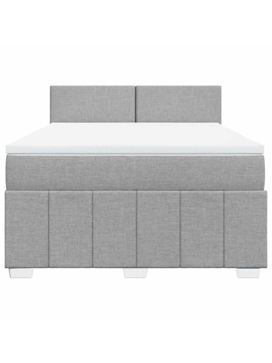 Box spring postel s matrací světle šedá 140 x 200 cm textil
