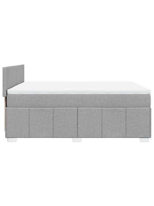 Box spring postel s matrací světle šedá 140 x 200 cm textil