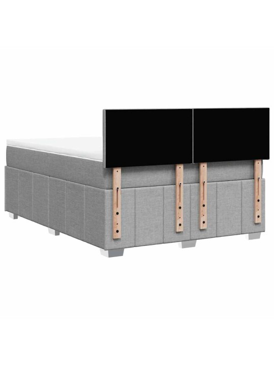 Box spring postel s matrací světle šedá 140 x 200 cm textil