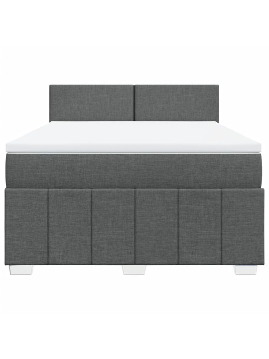 Box spring postel s matrací tmavě šedá 140x200 cm textil