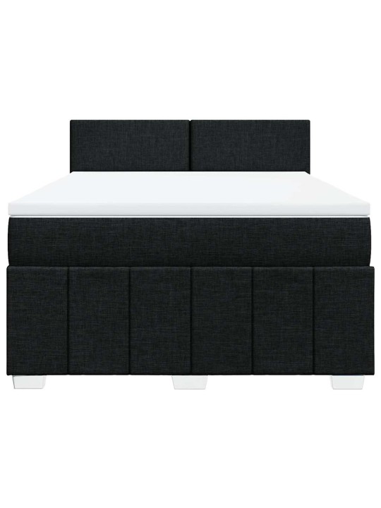 Box spring postel s matrací černá 140x200 cm textil