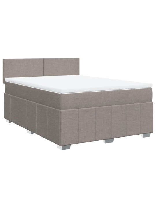 Box spring postel s matrací taupe 140x200 cm textil