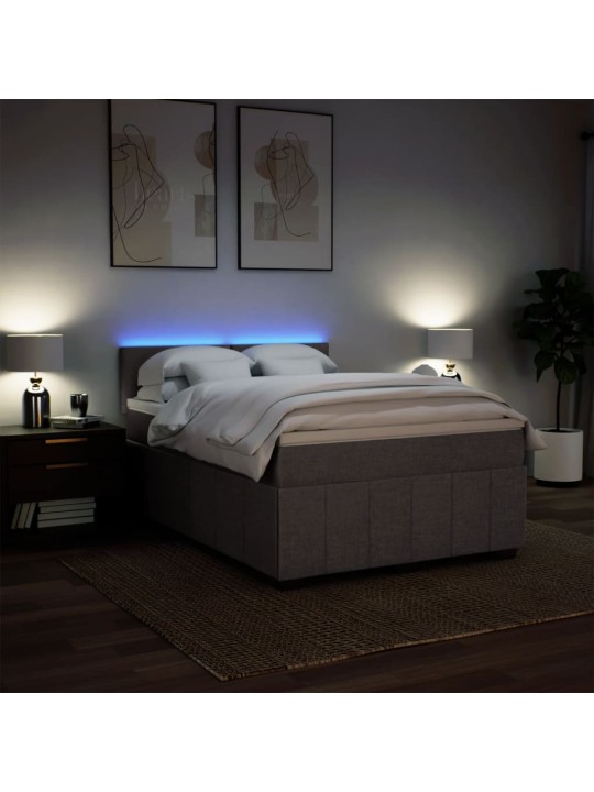 Box spring postel s matrací taupe 140x200 cm textil