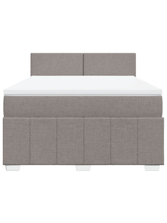 Box spring postel s matrací taupe 140x200 cm textil