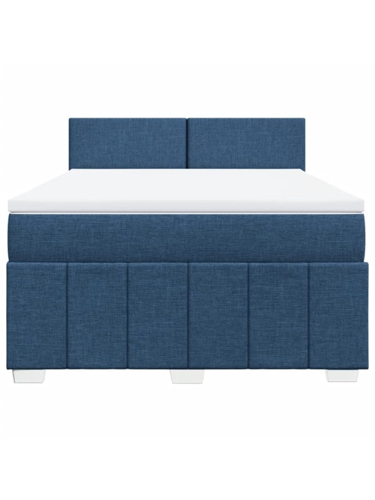 Box spring postel s matrací modrá 140x200 cm textil