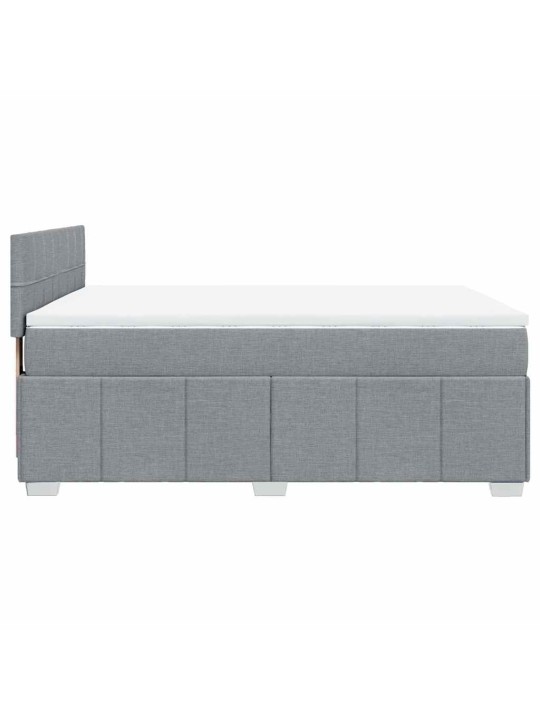 Box spring postel s matrací světle šedá 140 x 200 cm textil