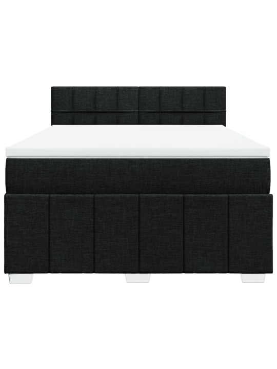 Box spring postel s matrací černá 140x200 cm textil