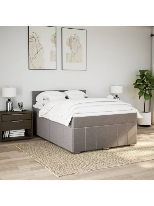Box spring postel s matrací taupe 140x200 cm textil