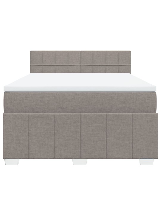 Box spring postel s matrací taupe 140x200 cm textil