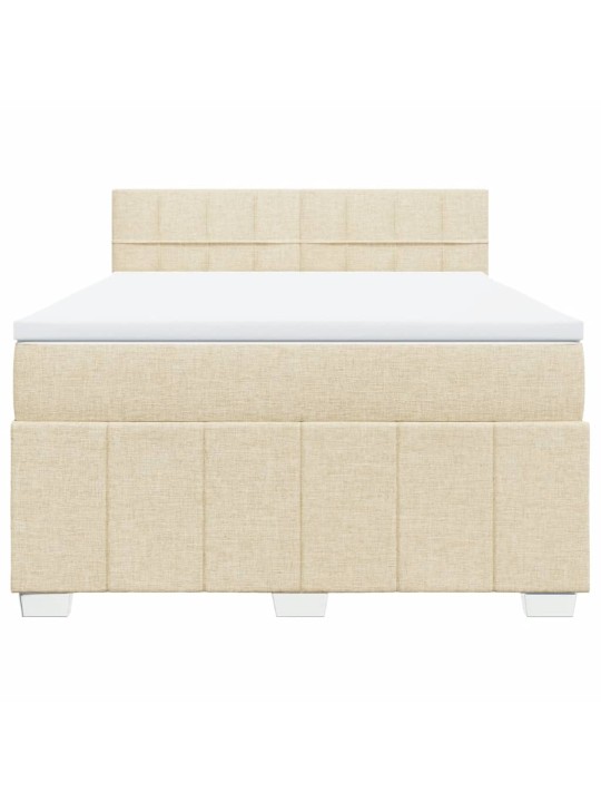 Box spring postel s matrací krémová 140x200 cm textil