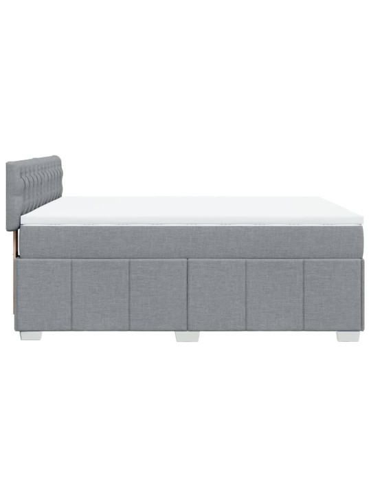 Box spring postel s matrací světle šedá 140 x 200 cm textil