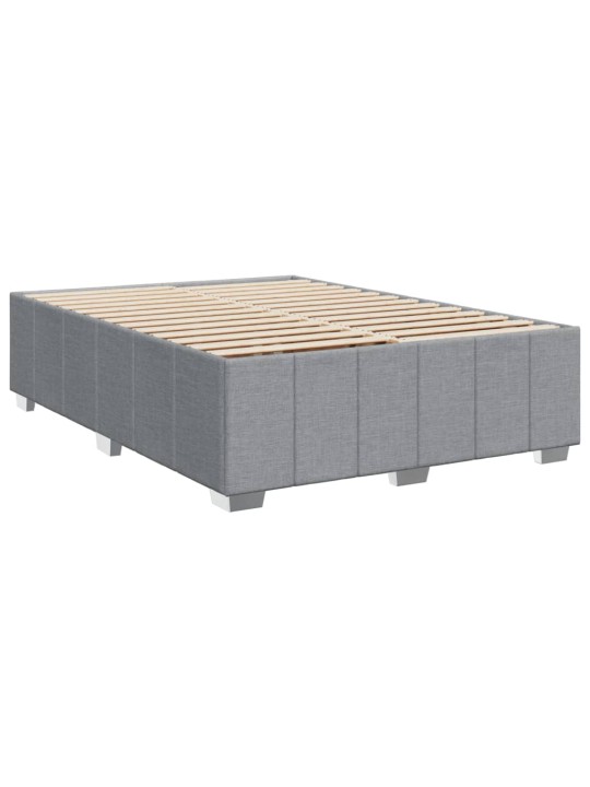 Box spring postel s matrací světle šedá 140 x 200 cm textil