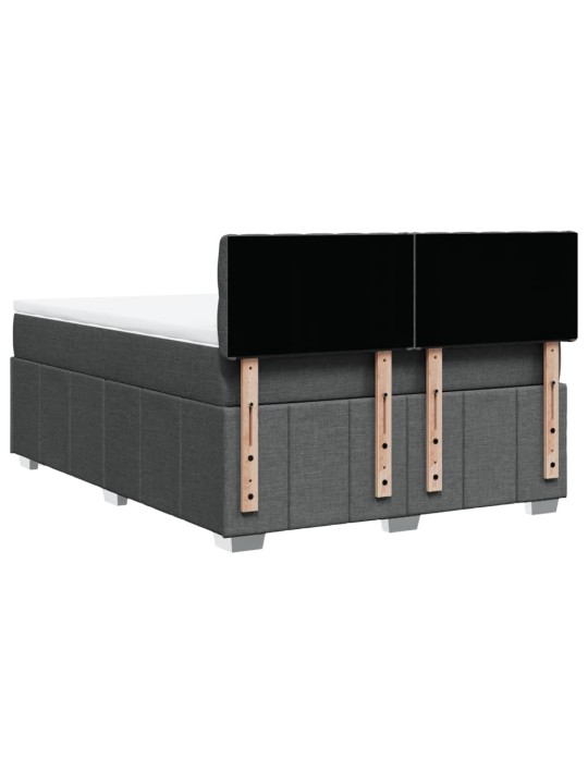 Box spring postel s matrací tmavě šedá 140x200 cm textil